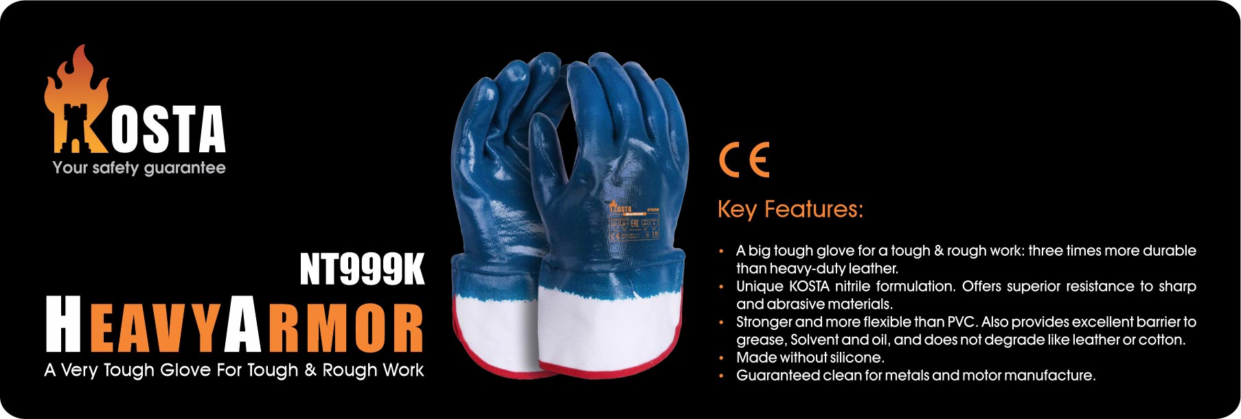 دستکش‌ ایمنی کار Nitrile Glove NT999K