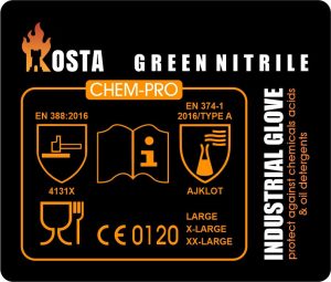 دستکش ایمنی نیتریل مدل Green Nitrile Glove