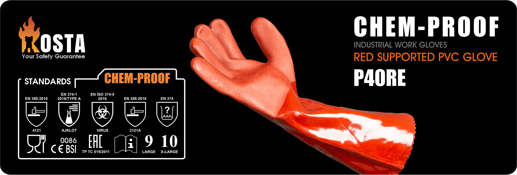 قیمت خرید دستکش ضد اسید اکتی فرش قرمز دبل دیپ