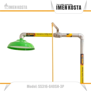 استعلام قیمت و خرید دوش و چشم شوی اضطراری سه اهرم (پدال) استیل (SS316-G40SH-3P) KOSTA